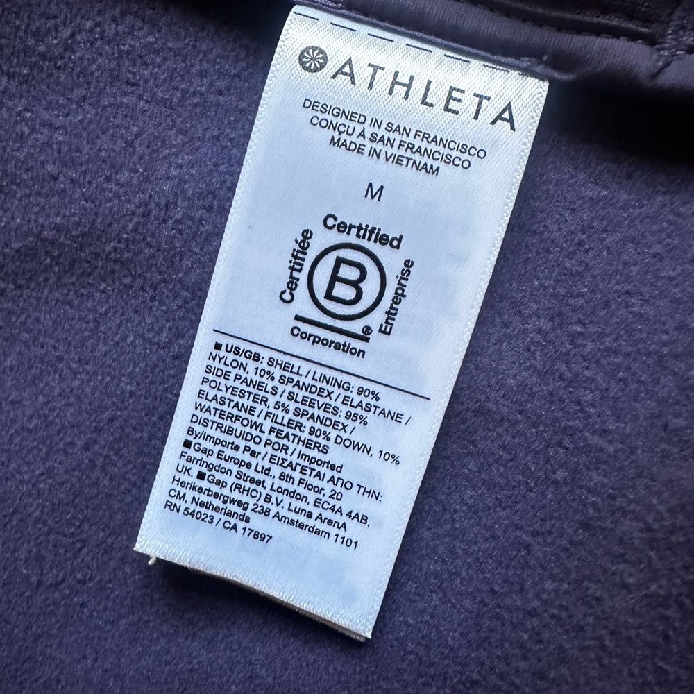 Athleta Inlet Down Jacket Medium - image 3